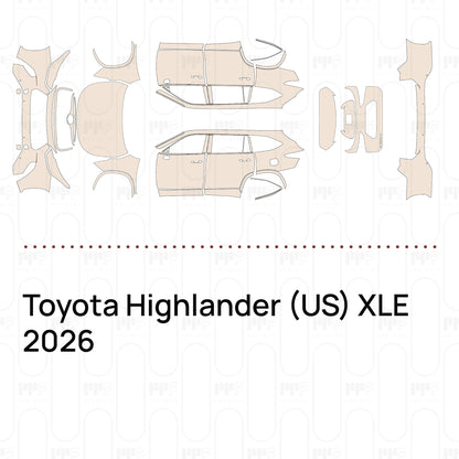 Pre-Cut PPF Toyota Highlander (US) XLE 2026